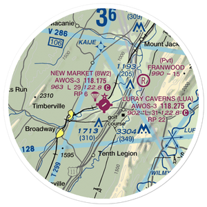 New Market Airport (8W2) VFR Sectional Sticker (20 mile)