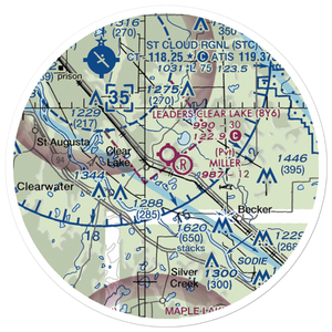 Leaders Clear Lake Airport (8Y6) VFR Sectional Sticker (20 mile)