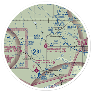 Chattanooga Sky Harbor Airport (92F) VFR Sectional Sticker (30 mile)