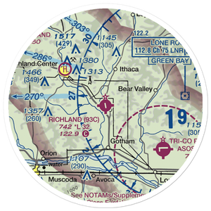 Richland Airport (93C) VFR Sectional Sticker (20 mile)