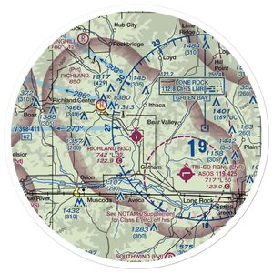Richland Airport (93C) VFR Sectional Sticker (30 mile)