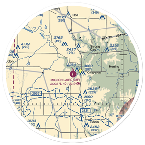 Mignon Laird Municipal Airport (93F) VFR Sectional Sticker (30 mile)