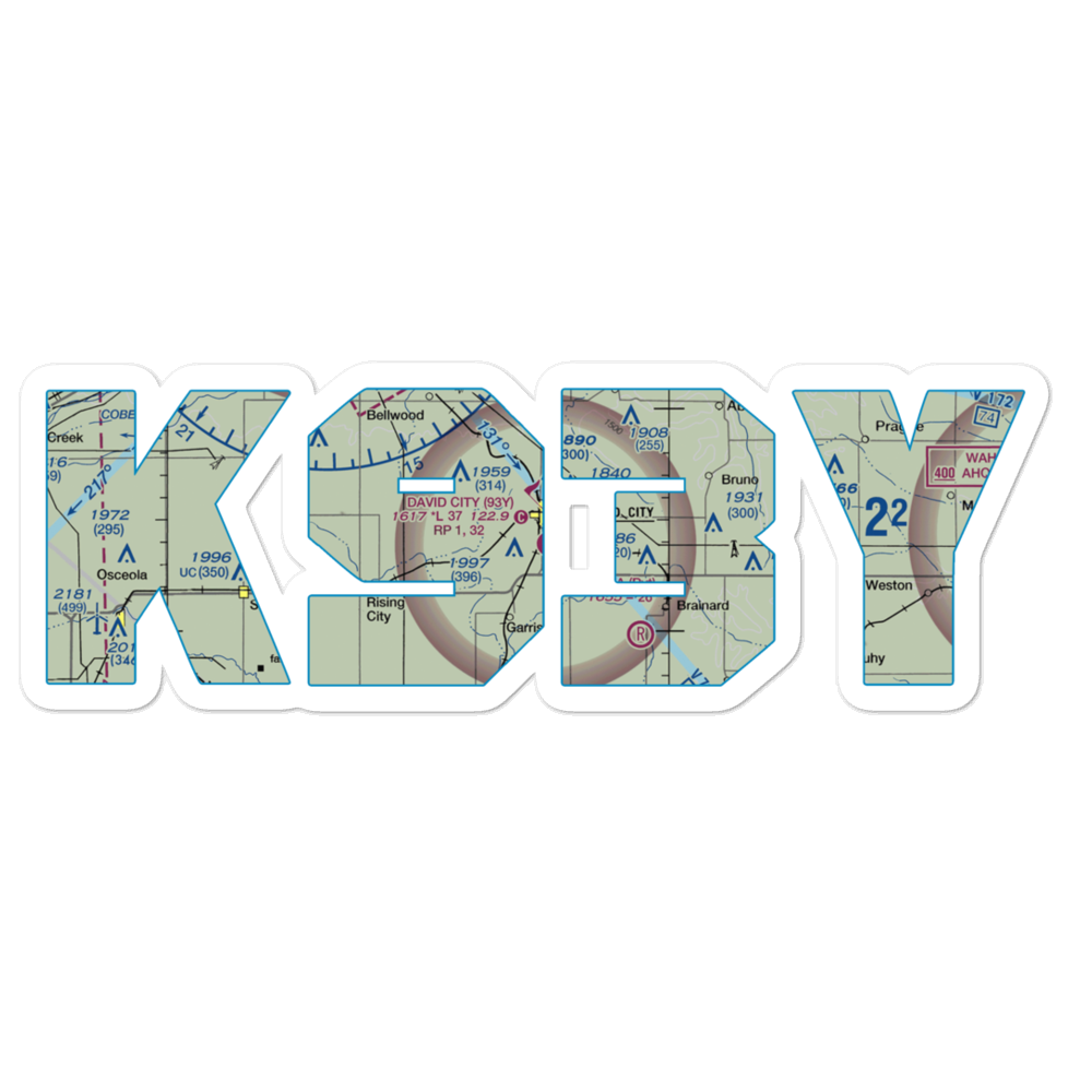 David City Municipal Airport (93Y) VFR Sectional Sticker 