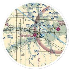 Beulah Airport (95D) VFR Sectional Sticker (30 mile)