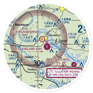 Cleveland Municipal Airport (95F) VFR Sectional Sticker (20 mile)