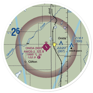 Onida Municipal Airport (98D) VFR Sectional Sticker (20 mile)