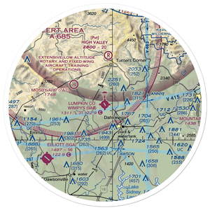 Lumpkin County Wimpys Airport (9A0) VFR Sectional Sticker (30 mile)
