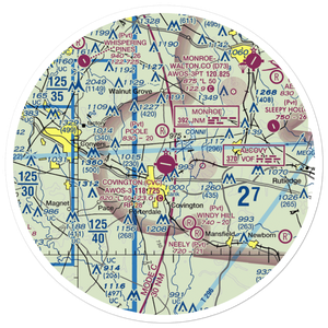 Covington Municipal Airport (CVC) VFR Sectional Sticker (30 mile)
