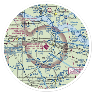 Lawrence County Airport (9A4) VFR Sectional Sticker (30 mile)