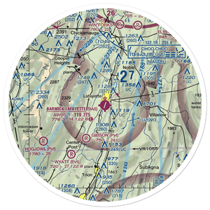 Barwick Lafayette Airport (9A5) VFR Sectional Sticker (30 mile)