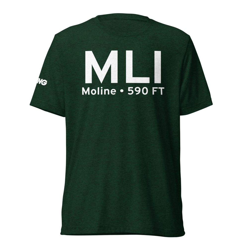Moline (KMLI) Airport Tri-blend T-Shirt 