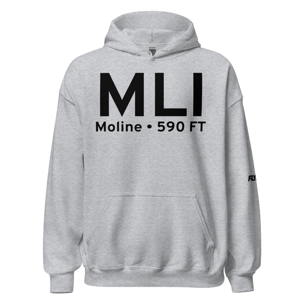 Moline (KMLI) Airport Hoodie Sweatshirt 