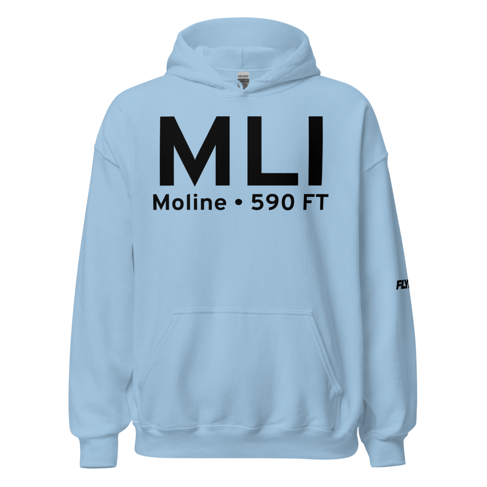 Moline (KMLI) Airport Hoodie Sweatshirt 