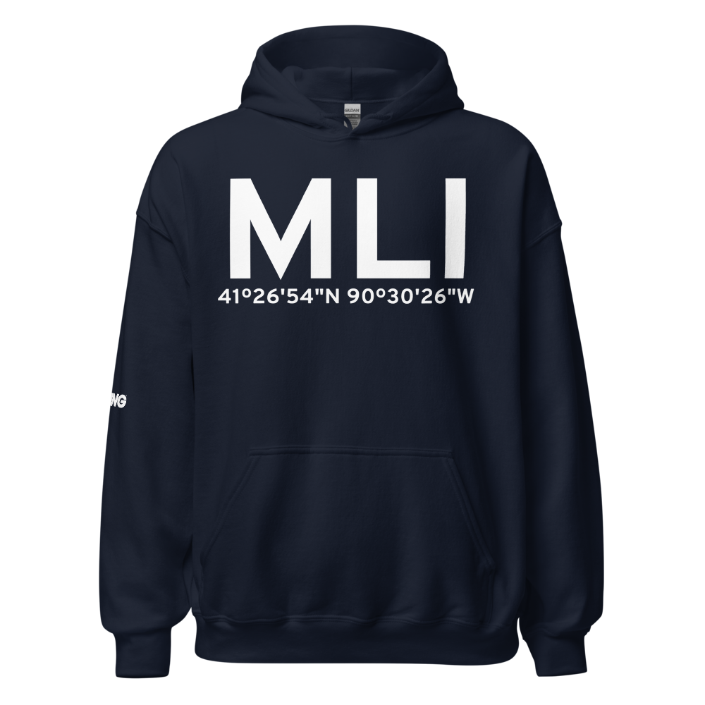 Moline (KMLI) Airport Hoodie Sweatshirt 
