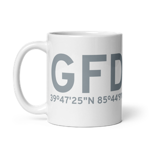 Greenfield (GFD) Airport Mug
