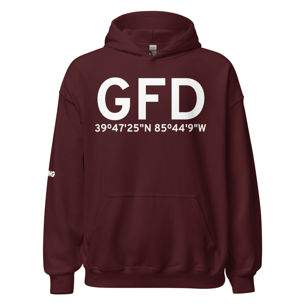 Greenfield (GFD) Airport Hoodie Sweatshirt 