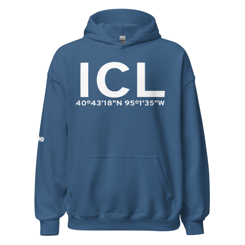 Clarinda (KICL) Airport Hoodie Sweatshirt 
