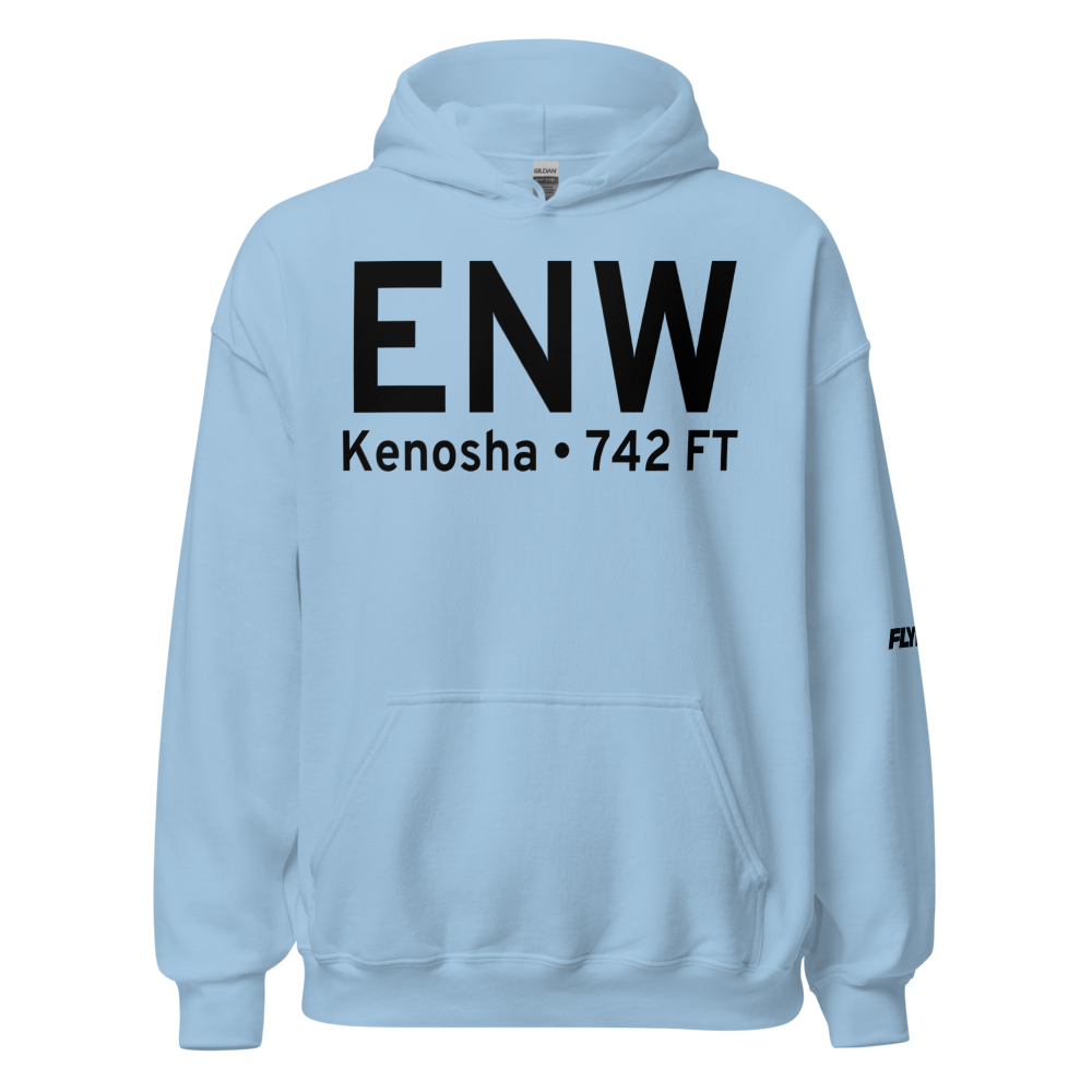 Kenosha (KENW) Airport Hoodie Sweatshirt 