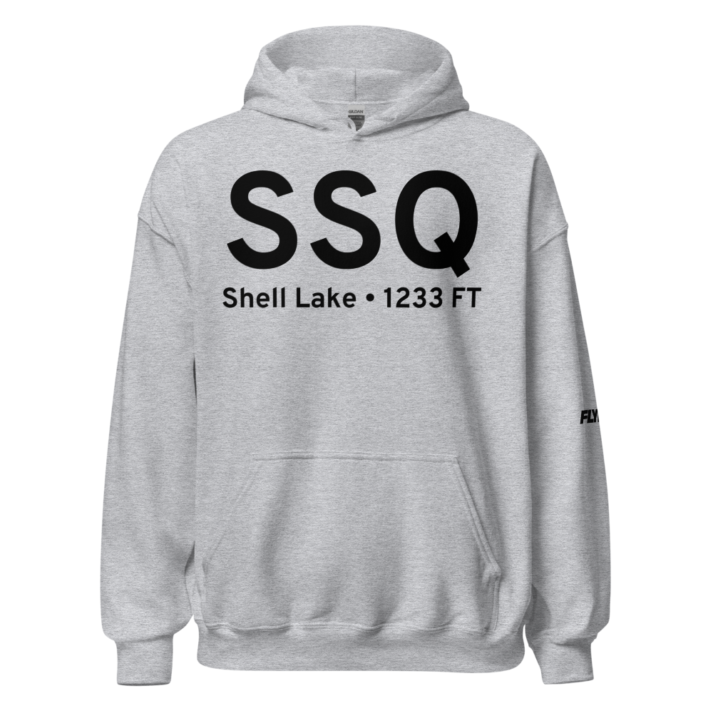 Shell Lake (KSSQ) Airport Hoodie Sweatshirt 