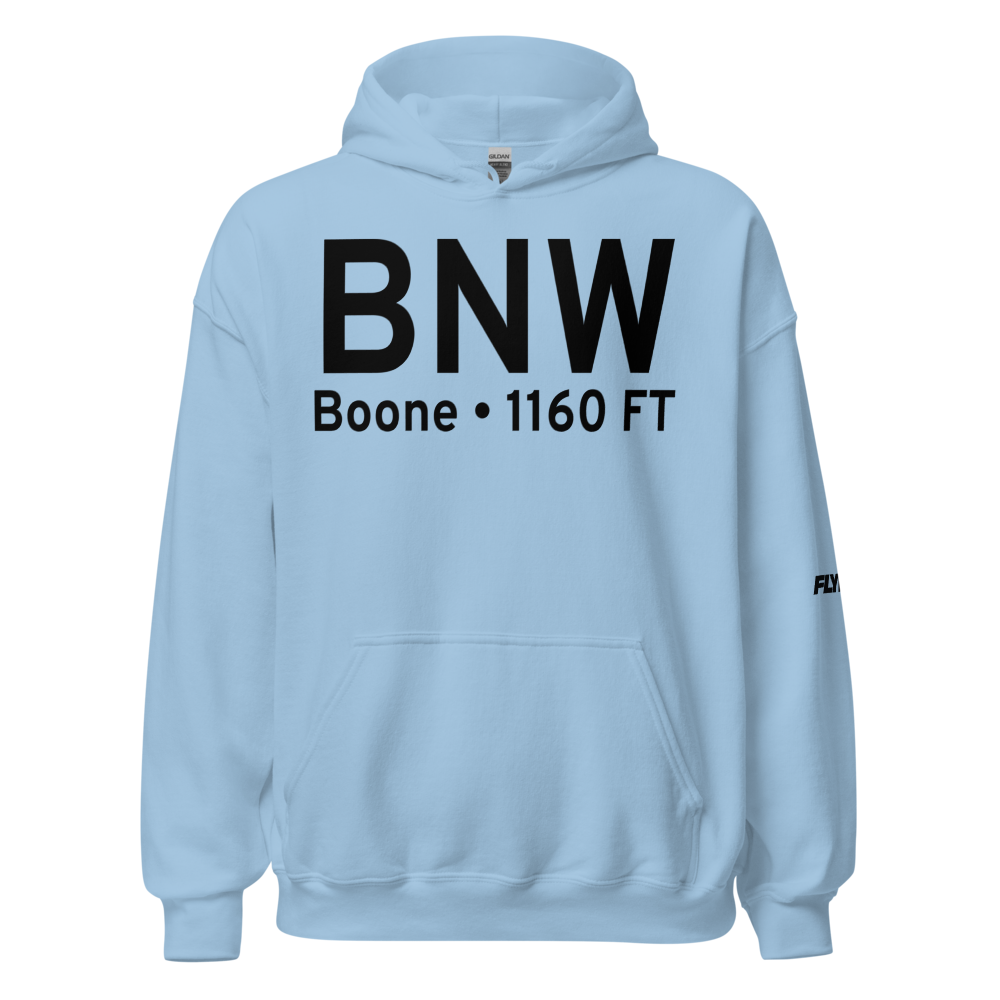 Boone (KBNW) Airport Hoodie Sweatshirt 