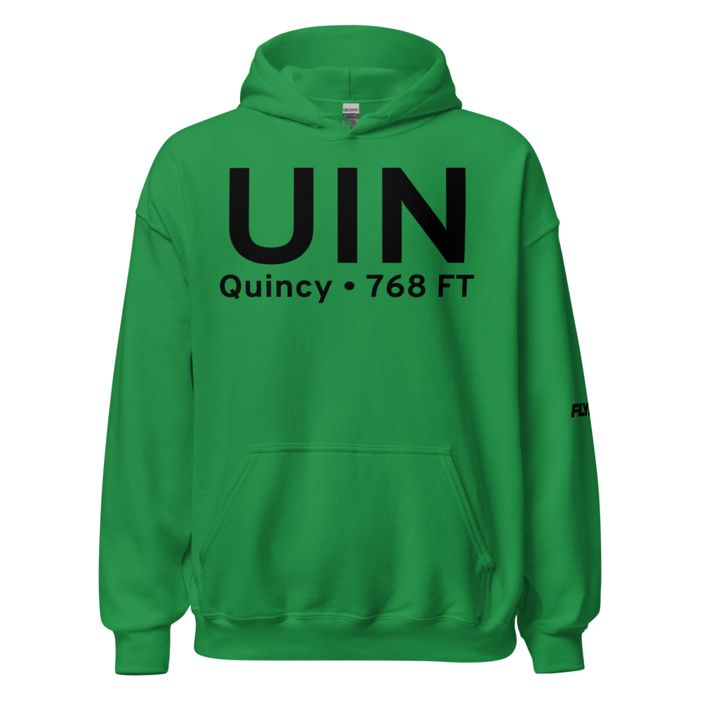 Quincy (KUIN) Airport Hoodie Sweatshirt 