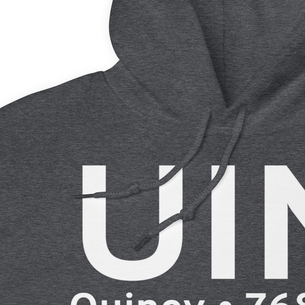 Quincy (KUIN) Airport Hoodie Sweatshirt 