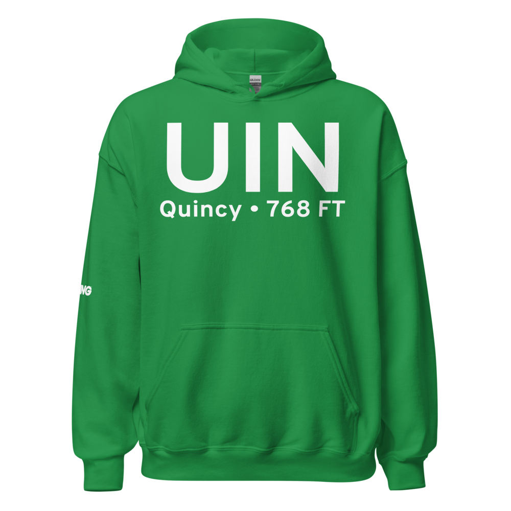 Quincy (KUIN) Airport Hoodie Sweatshirt 