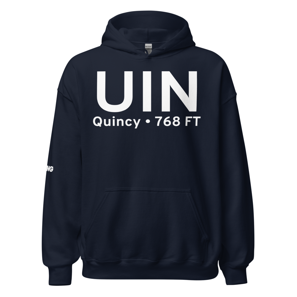 Quincy (KUIN) Airport Hoodie Sweatshirt 