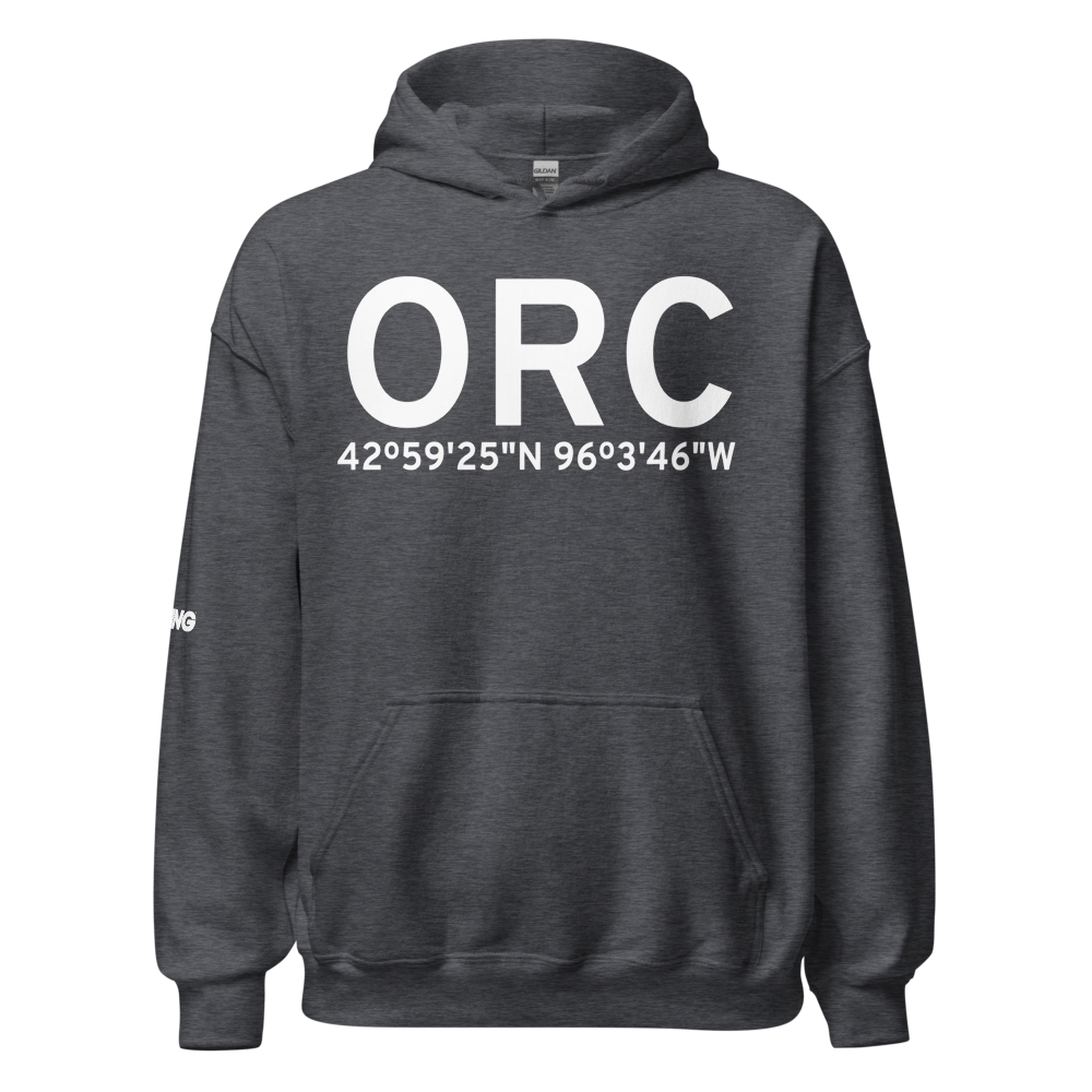 Orange City (KORC) Airport Hoodie Sweatshirt 