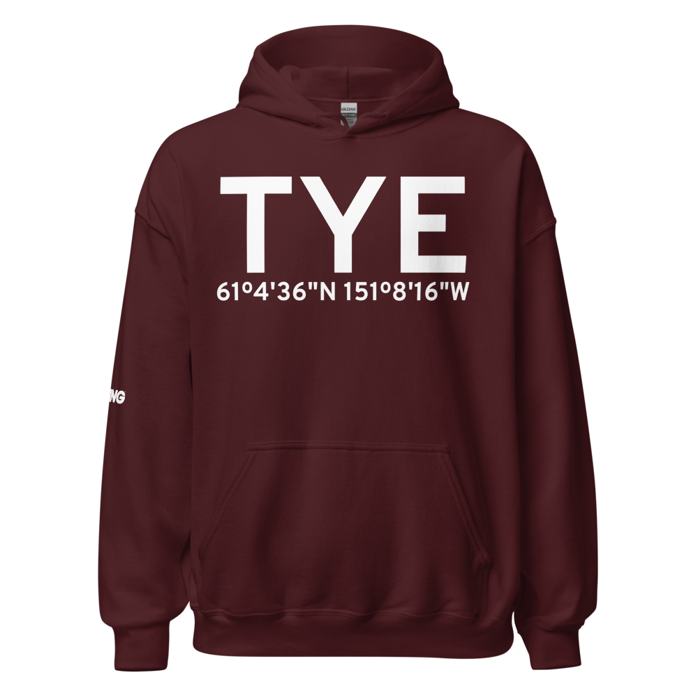 Tyonek (TYE) Airport Hoodie Sweatshirt 