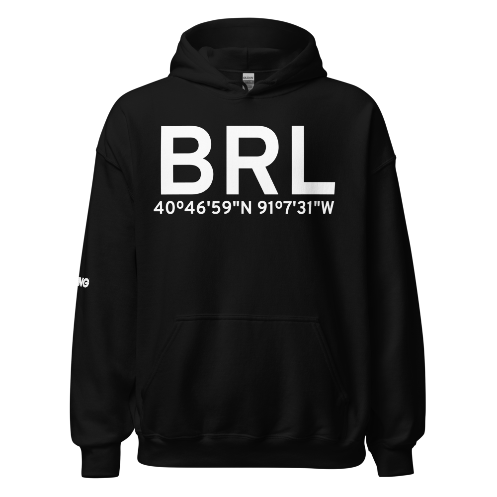 Burlington (KBRL) Airport Hoodie Sweatshirt 