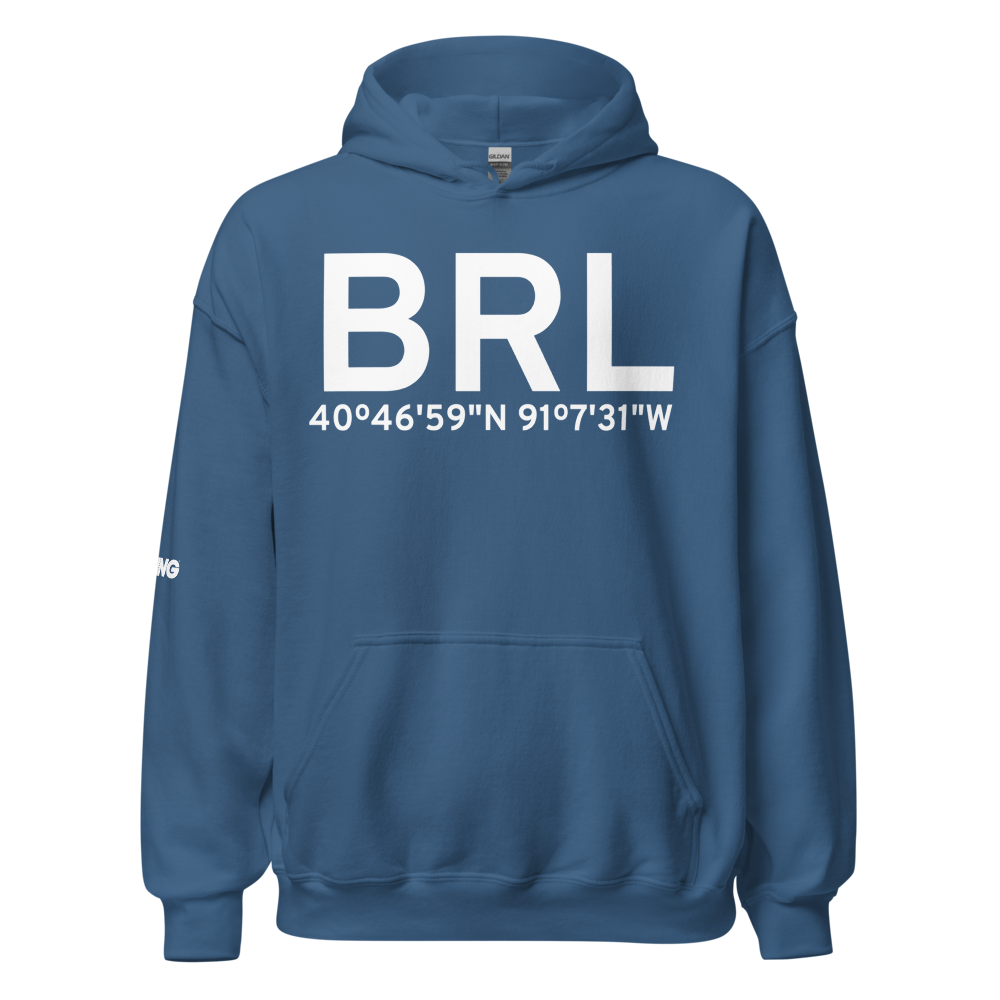 Burlington (KBRL) Airport Hoodie Sweatshirt 