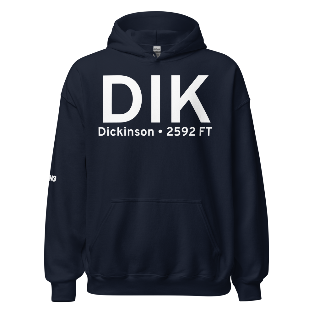 Dickinson (KDIK) Airport Hoodie Sweatshirt 