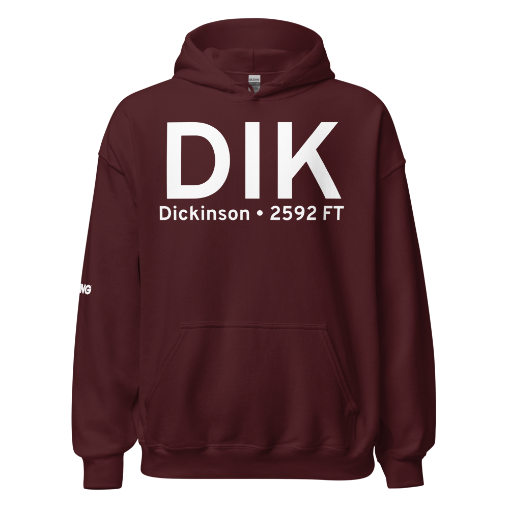 Dickinson (KDIK) Airport Hoodie Sweatshirt 