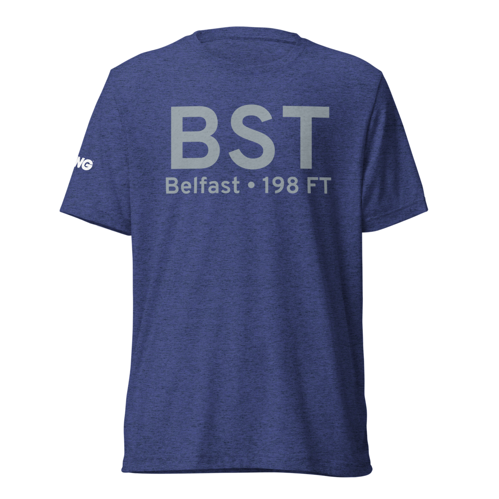Belfast (KBST) Airport Tri-blend T-Shirt 