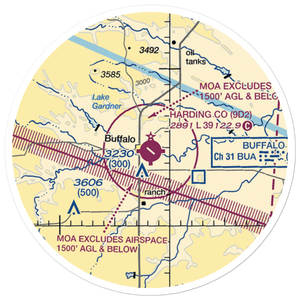 Harding County Airport (9D2) VFR Sectional Sticker (20 mile)