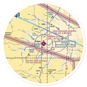 Harding County Airport (9D2) VFR Sectional Sticker (30 mile)