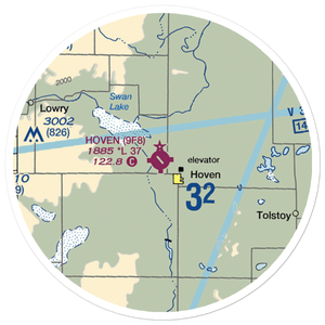Hoven Municipal Airport (9F8) VFR Sectional Sticker (20 mile)