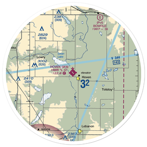 Hoven Municipal Airport (9F8) VFR Sectional Sticker (30 mile)