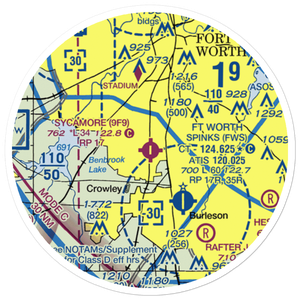 Sycamore Strip (9F9) VFR Sectional Sticker (20 mile)