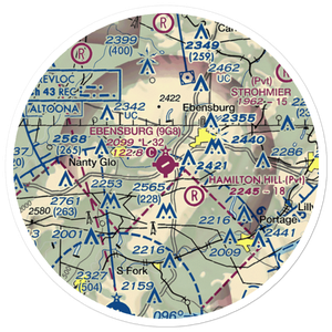 Ebensburg Airport (9G8) VFR Sectional Sticker (20 mile)