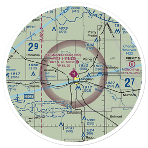 Kingman Airport Clyde Cessna Field (9K8) VFR Sectional Sticker (30 mile)