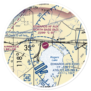 Edwards Af Aux North Base Airport (9L2) VFR Sectional Sticker (20 mile)