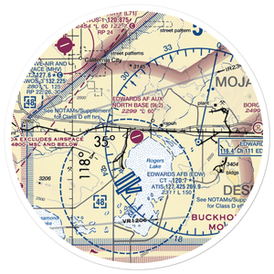Edwards Af Aux North Base Airport (9L2) VFR Sectional Sticker (30 mile)