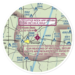 Sheridan Municipal Airport (9M8) VFR Sectional Sticker (20 mile)