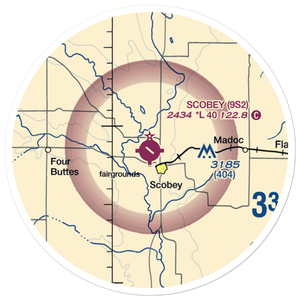 Scobey Airport (9S2) VFR Sectional Sticker (20 mile)