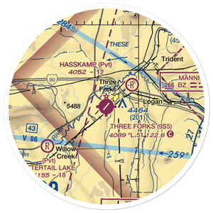 Three Forks Airport (9S5) VFR Sectional Sticker (20 mile)