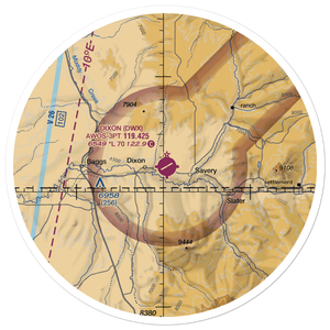 Dixon Airport (DWX) VFR Sectional Sticker (30 mile)