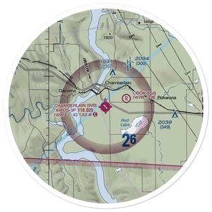 Chamberlain Municipal Airport (9V9) VFR Sectional Sticker (30 mile)
