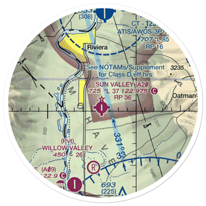 Sun Valley Airport (A20) VFR Sectional Sticker (20 mile)